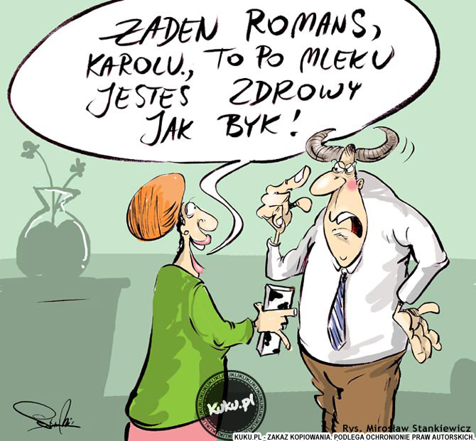 Komiks, dowcip, Żart o Zdrowy jak byk