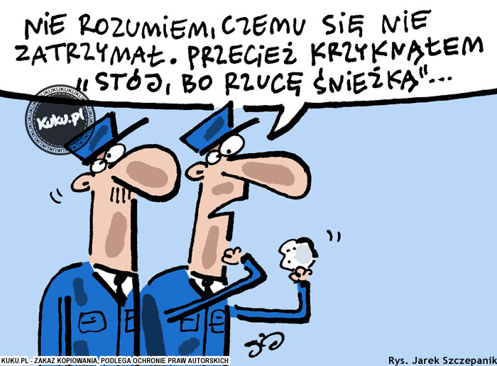 Komiks, dowcip, Żart o Zdziwiony policjant