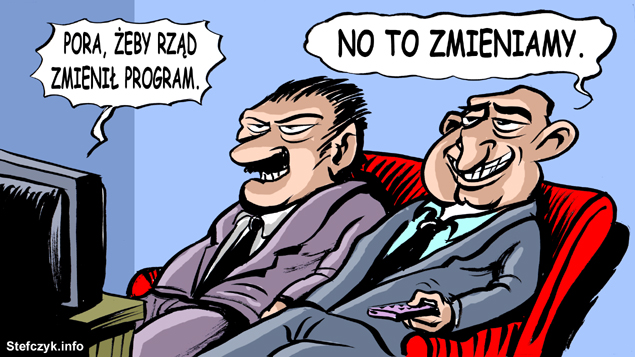 Komiks, dowcip, Żart o Zmiana programu