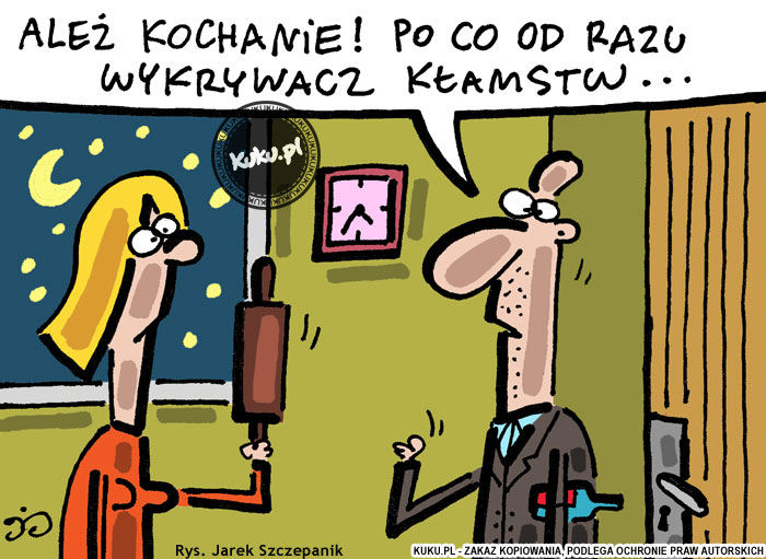 Komiks, dowcip, Żart o Wykrywacz kÅ‚amstw